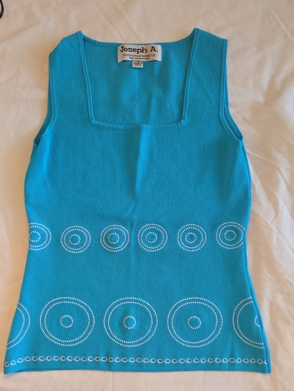 Joseph A. Geometric Tank Top in Blue Size Small